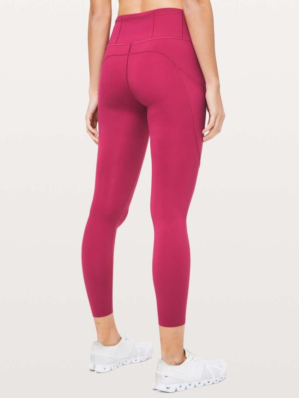 Lululemon Speed Up Crop Leggings Sz 6 Pink Magenta Running Tight Pockets Dots - Picture 2 of 12